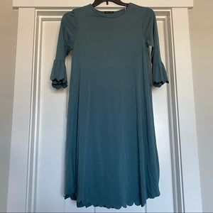 Called to Surf Blue Scalloped Swing Dress